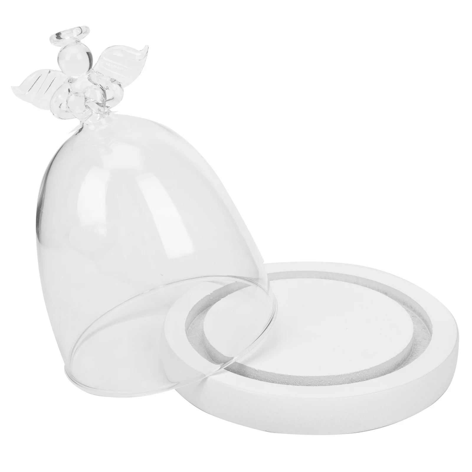 

Exquisite Stylish Angel Shape Glass Cover Premium Material Clear Dome for Silk Flower Arrangements Tabletop Display