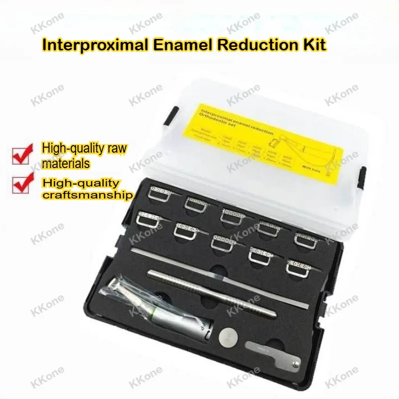 One Set Dental IPR System Contra Angle Handpiece  Included Orthodontic Tool for Tooth Alignment Enamel Reduction Bite Stability