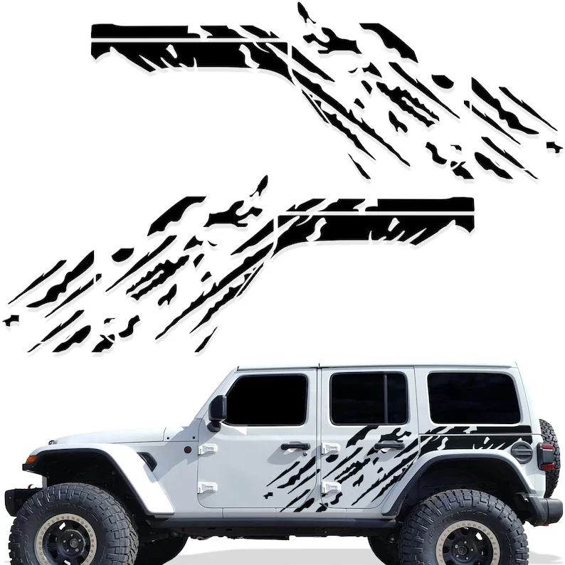 

Jeep JL 4 Door Decal 2018-2021 | Factory Crafts "SPLASH" Side Graphics Kit | Jeep Stickers | 3M Vinyl Decal Wrap | Fit