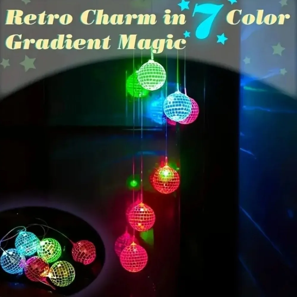 6LED Mosaic Ball Wind Chime Lights IP65 Decoration Colorful Mosaic Wind Chime Lights Solar Powered Night Light