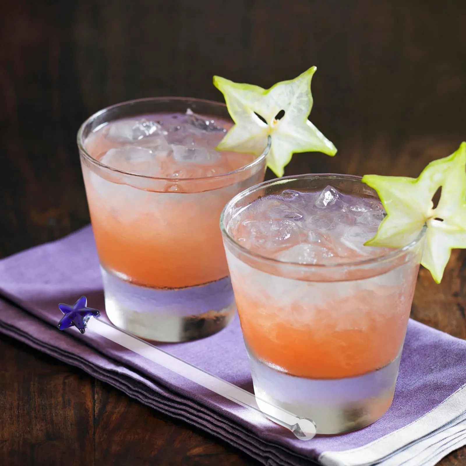 

6Pcs Decorative Glass Stirring Sticks Wine Cocktail Swizzle Rods for Coffee Milk Tea Juice Party Bar Use Stirring Sticks