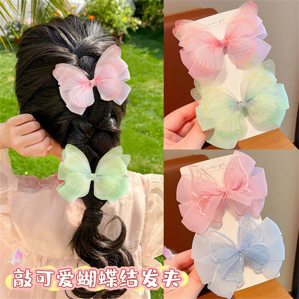 Simulated Butterfly Pearl Hair Clip for Women Girl Butterfly Flapping Wings Hairpin Sweet Headwear Party Hair Accessories