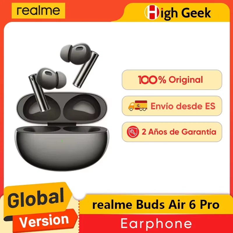 realme Buds Air 6 Pro Global Version Wireless Earphone 50dB Active Noise Cancellation Up to 40Hours Battery Life Headphone