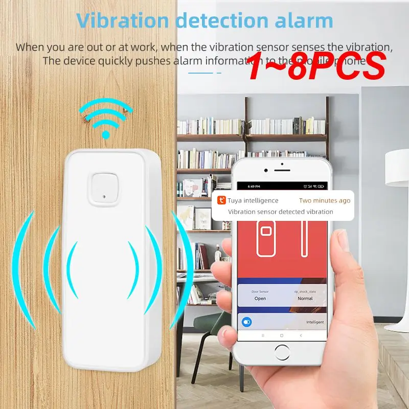 1~8PCS Tuya Smart Door Sensor Door Open / Closed Detectors Notification Alert Security Alarm For Alexa Home Need