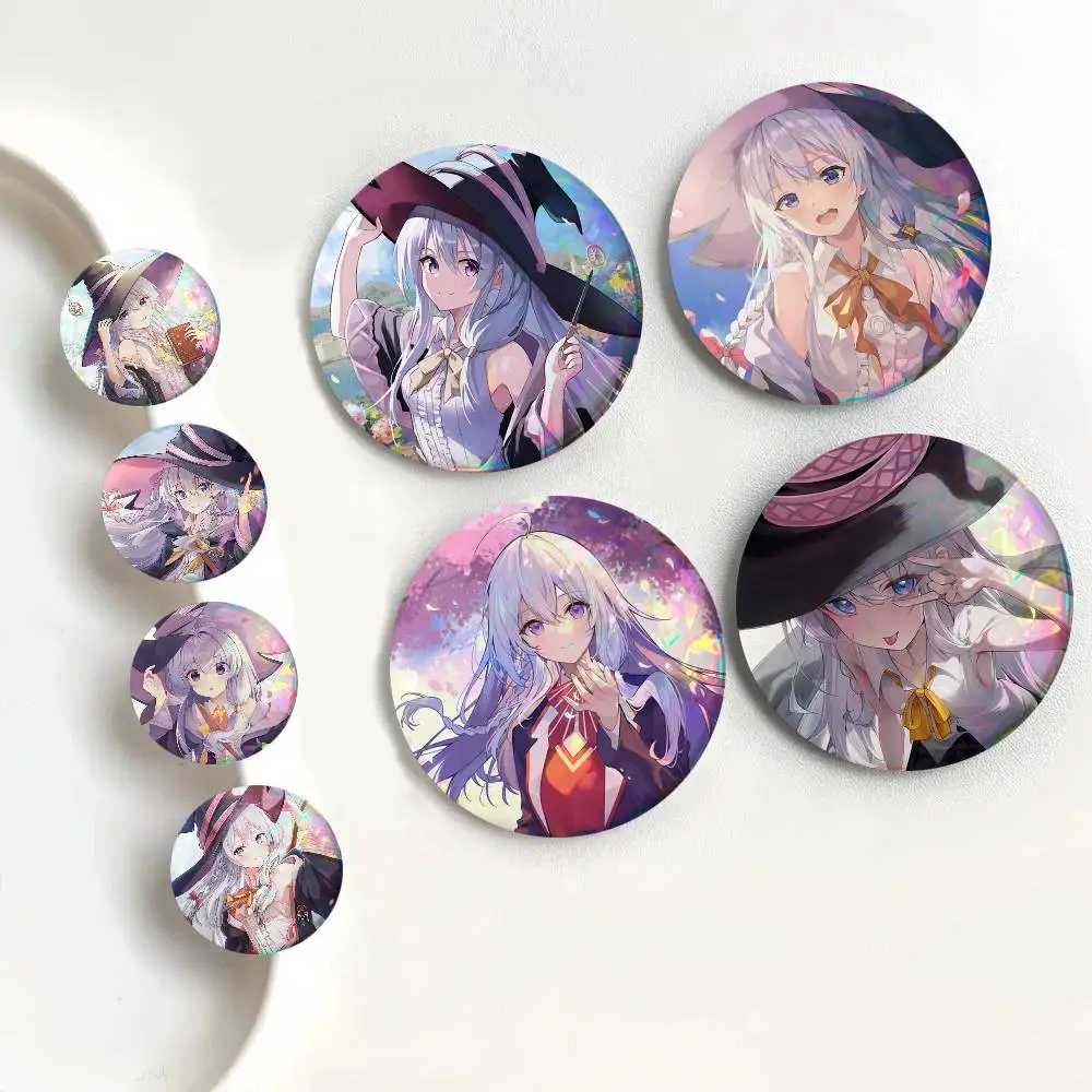 Wandering Witch Anime Girl Elaina Round Badge Creative Brooch Clothing Backpack Accessories Lapel Pin