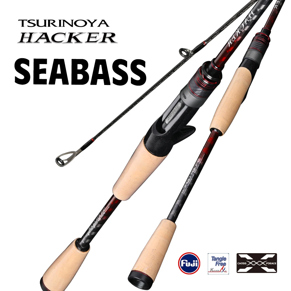 

TSURINOYA BASS Fishing Rod HACKER Ⅱ 2.06m 2.20m L ML 692ML 732L 732ML MF Action Bass Pike 2 Section Spinning Baitcasting Rod