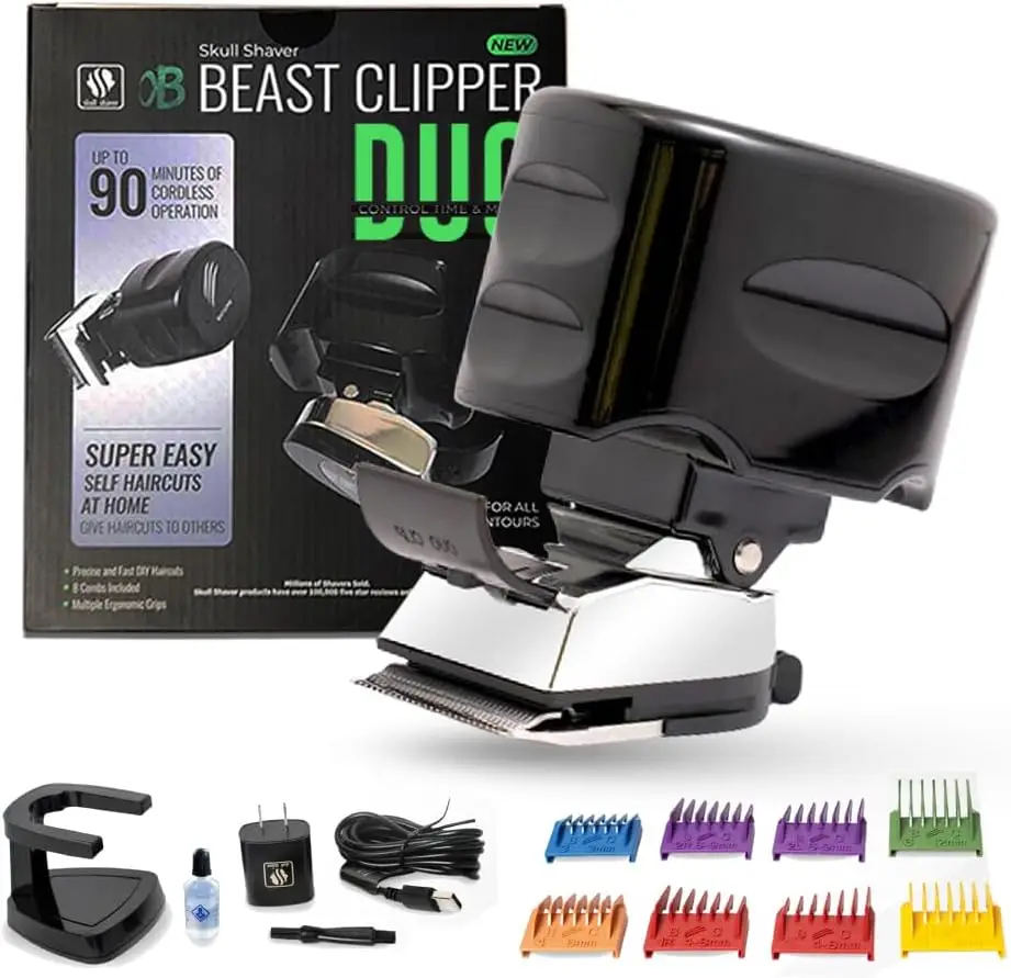 Cordless Hair Clipper and Grooming Kit for At-Home Haircuts, Dual Clipper Set for DIY Grooming