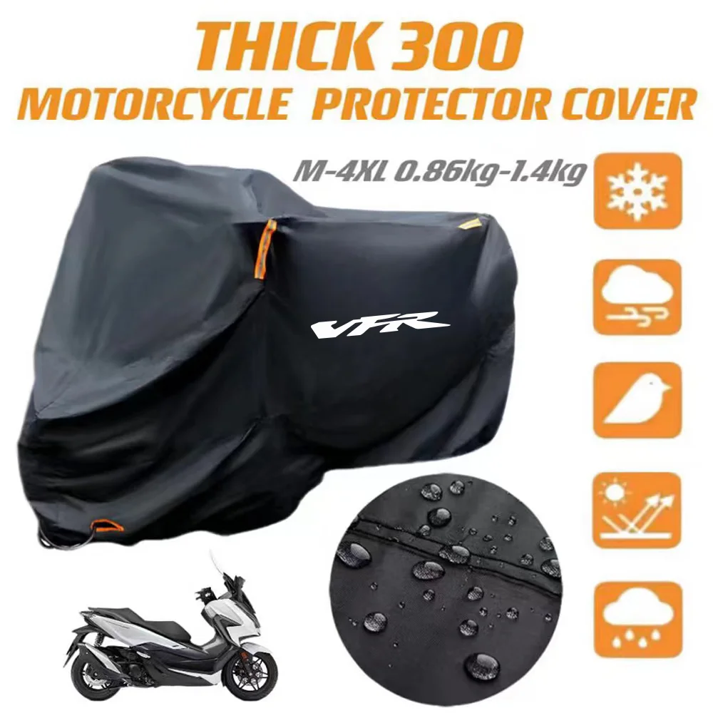 For HONDA VFR 800 1200x VFR750 VFR800X VFR800F VFR1200x Thick 300D Silver Coated Windproof Motorcycle Protector Cover