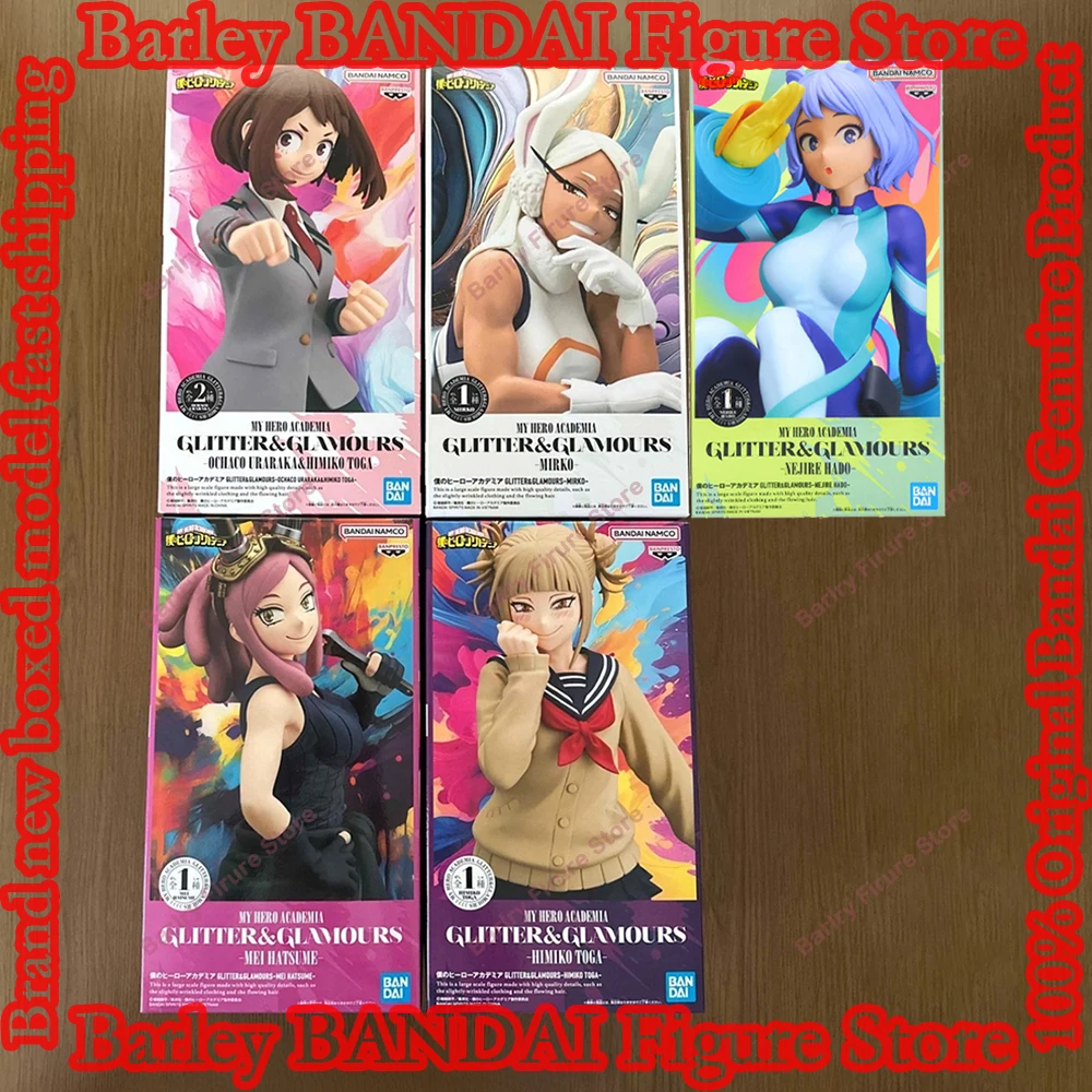 BANPRESTO GLITTER & GLAMOURS My Hero Academia Tsuyu Asui Himiko Toga Mei Hatsume Mirko Ochaco Uraraka Anime figuras en miniatura de juguete