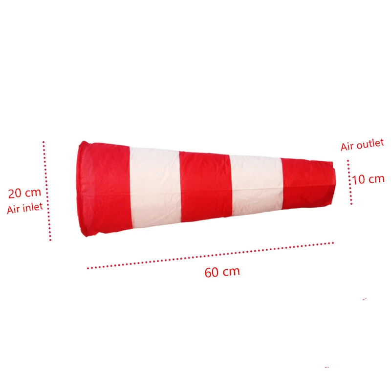 0.6m Windsock,Fast Ship,Thickened  Wind Vane Flags Weather Vane, Waterproof Wind Bag Warning Flag Red White Garden