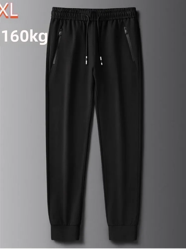 

Nylon Roman Cloth Sports Casual Pants Men's Fce Cuffed Large Size Loose Straight Leg Sweatpants Tee Zipper kets