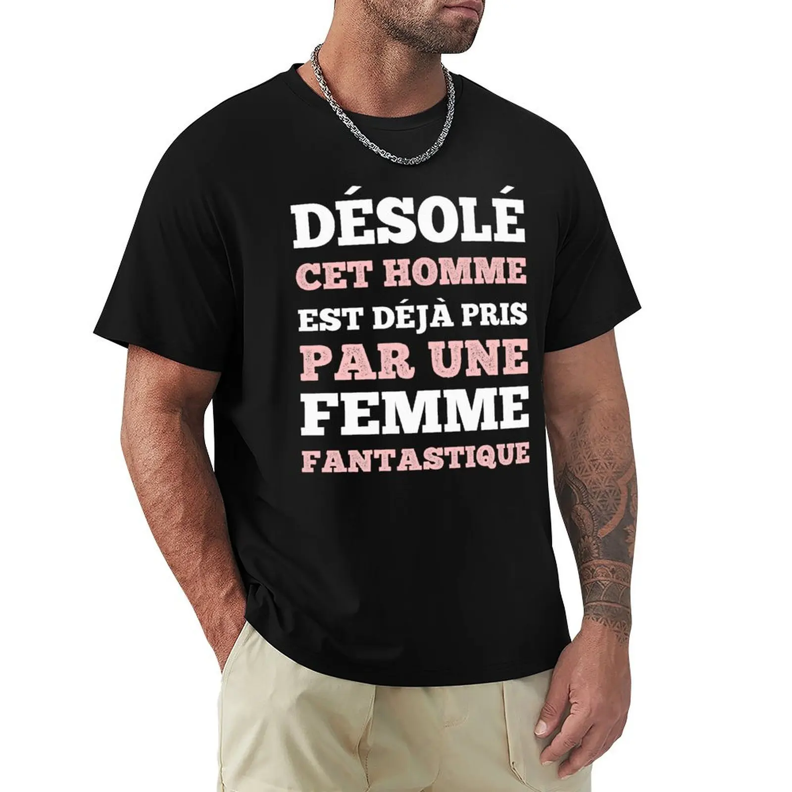 Homme Désolé Cet Homme Est Pris - Cadeau Saint-Valentin Homm Camiseta de manga corta holgada de talla grande