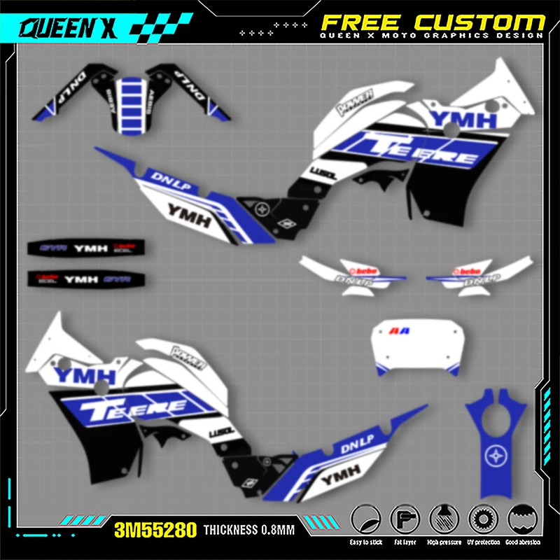 

Queen X MOTOR For YAMAHA TENERE T700 2018- 2023 Full Fairing Motorcycle Graphics Decals Stickers Kit 001