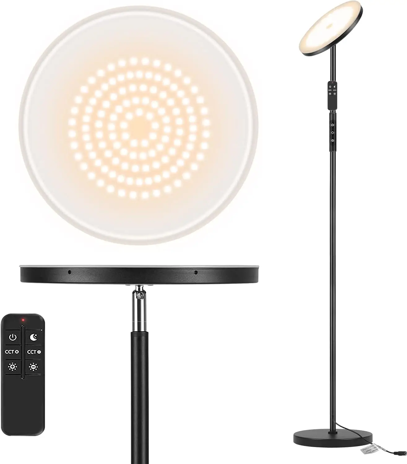 LED Floor Lamp, 2400LM Super Bright Standing Lamp 250W Equivalent with 2700K-6500K Stepless Dimming