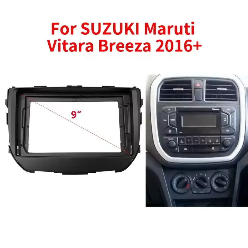 Car Radio Fascia For SUZUKI Maruti Vitara Breeza 2016+ Auto Stereo Plastic Panel Mounting Bezel Faceplate Frame Dash Kit