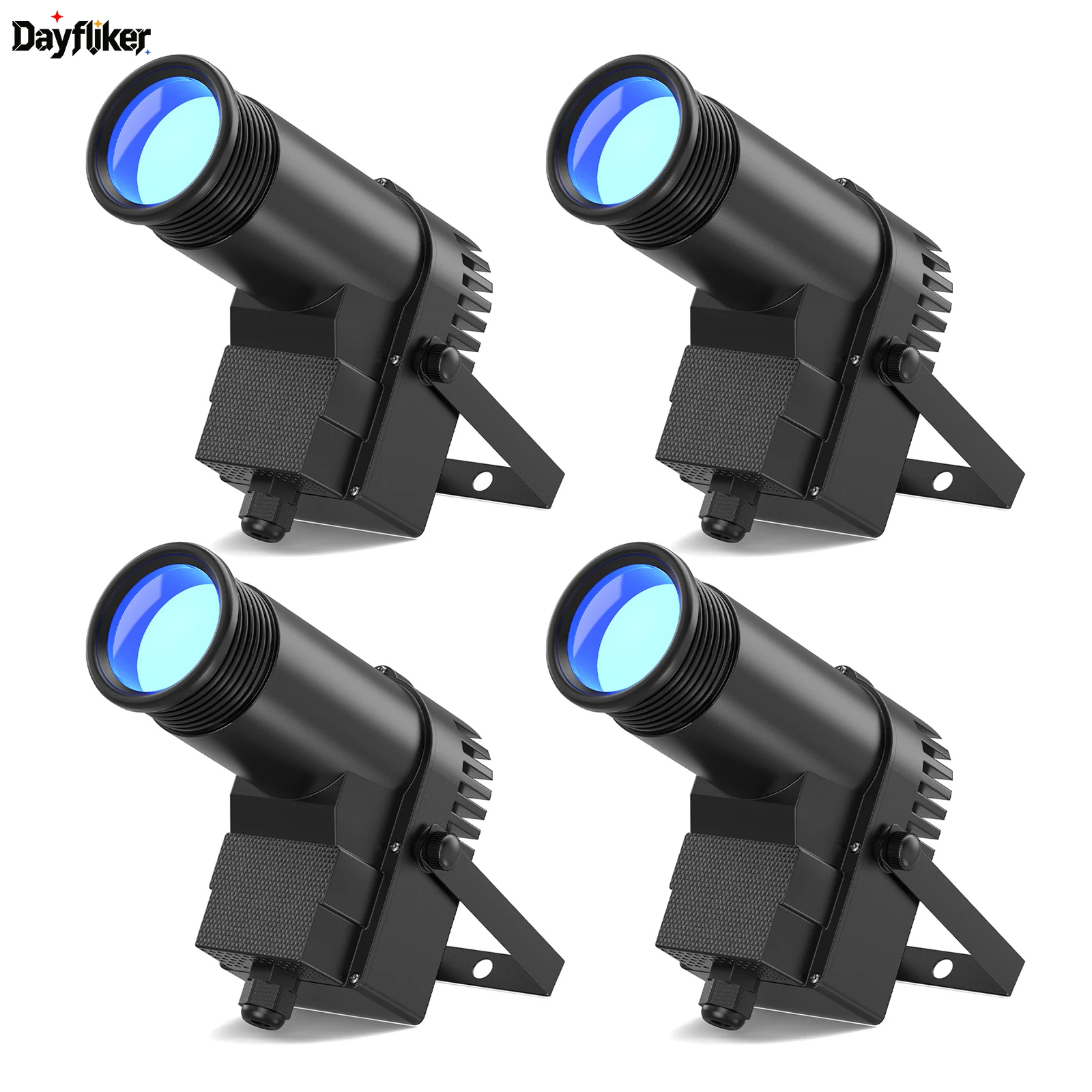 

DayFlicker 4Pcs 30W LT-LED Pinspot Par Light Stage Effect Light Sound Active DMX512 RGBW for Christmas Home Decor DJ KTV Disco