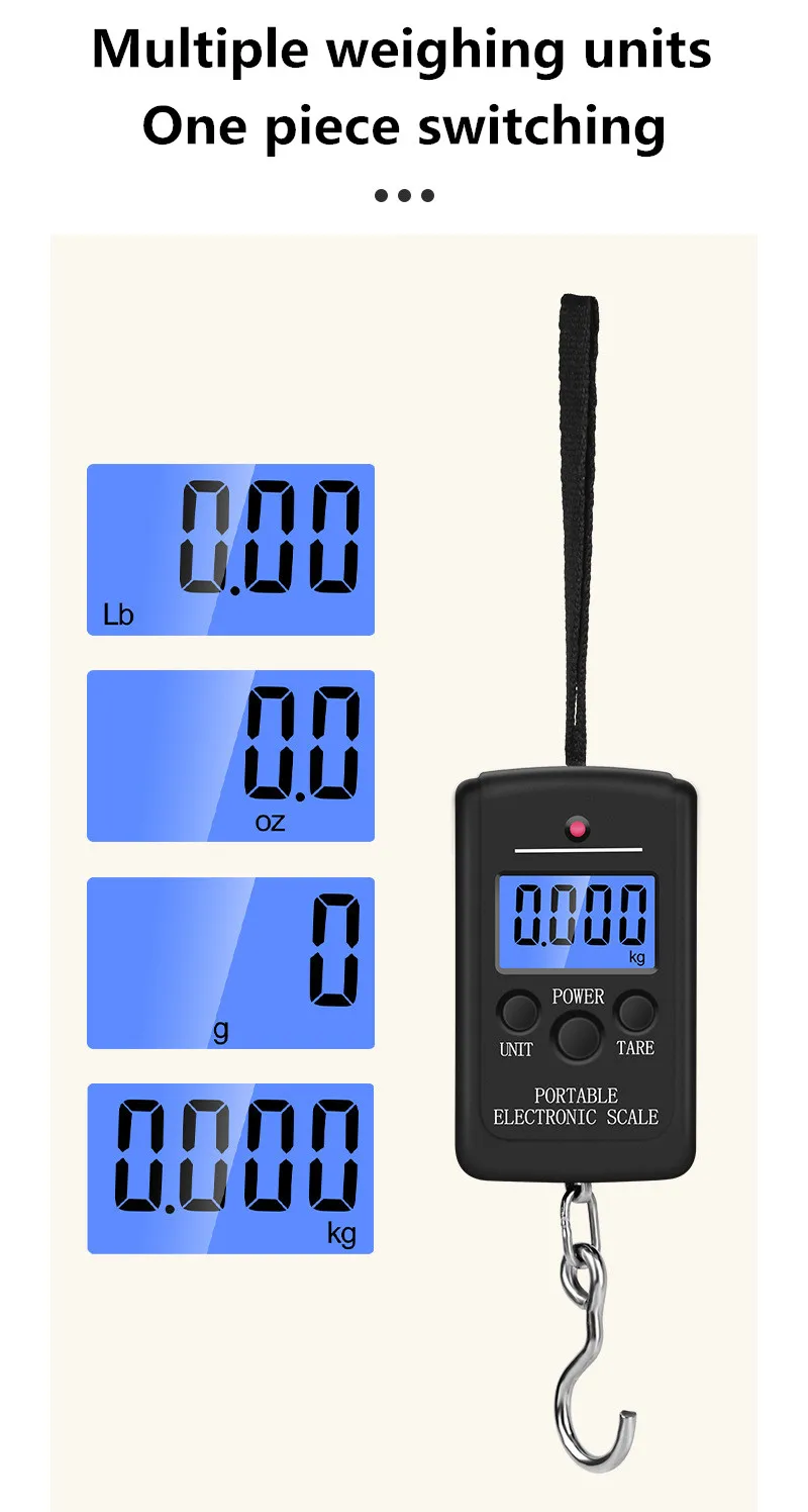 1 قطعة متعددة الوظائف صغيرة 40kg10g الإلكترونية معلقة الصيد الأمتعة Balanca المحمولة الرقمية مفيد جيب الوزن مقياس بخطاف أداة #5