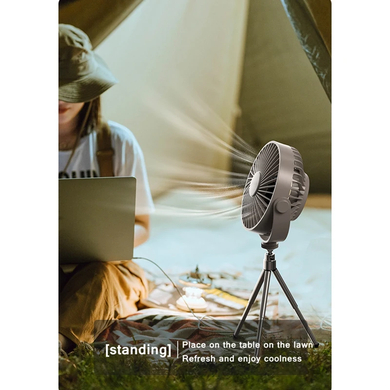 Многофункциональный вентилятор с дистанционным управлением и штативом, мини-портативный потолочный вентилятор с таймером для домашнего офиса, кемпинга на открытом воздухе