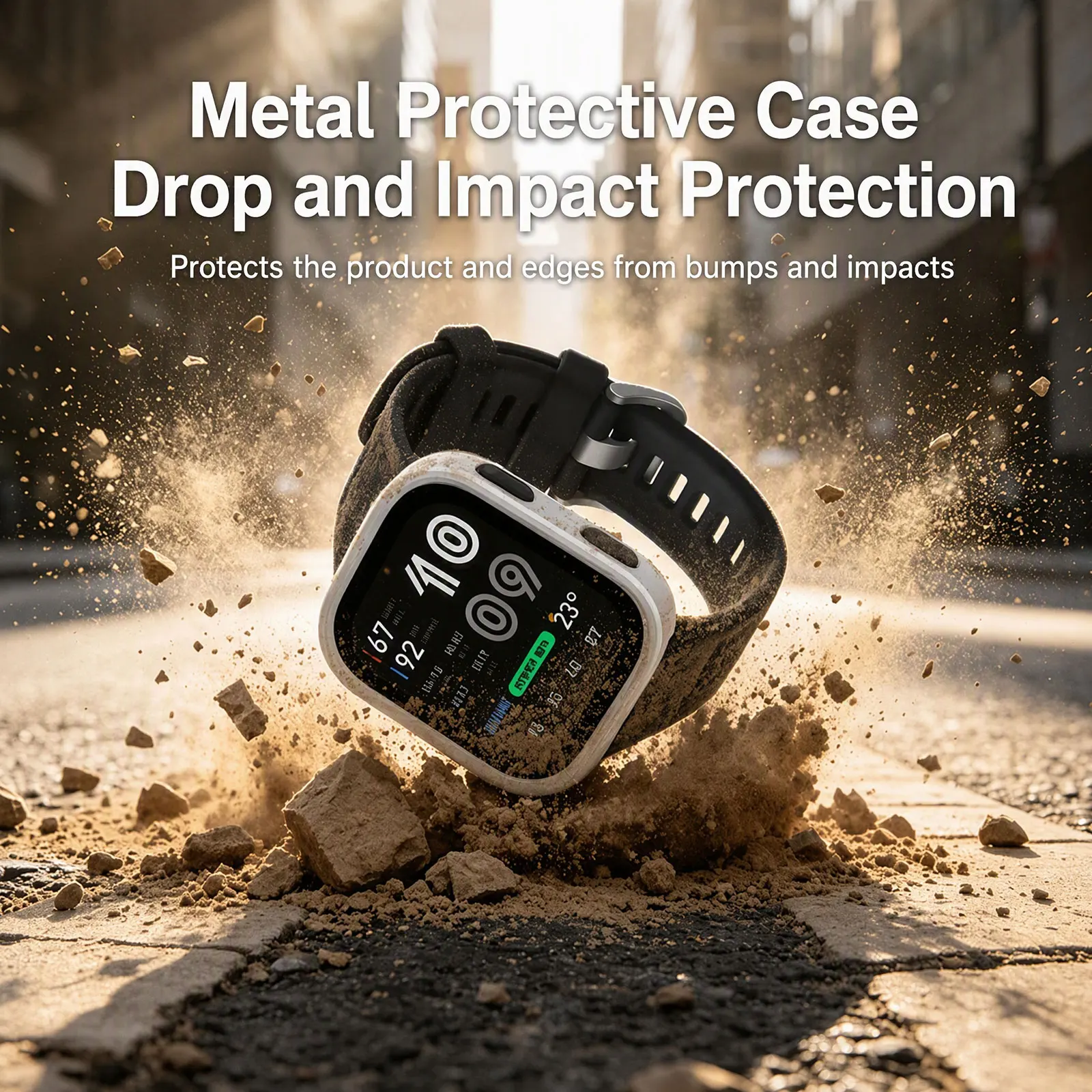 for Bip Max Metal Case Hard Cover Slim Fit Scratch-Resistant Shell with Transparent Back Black Dark Gray Silver