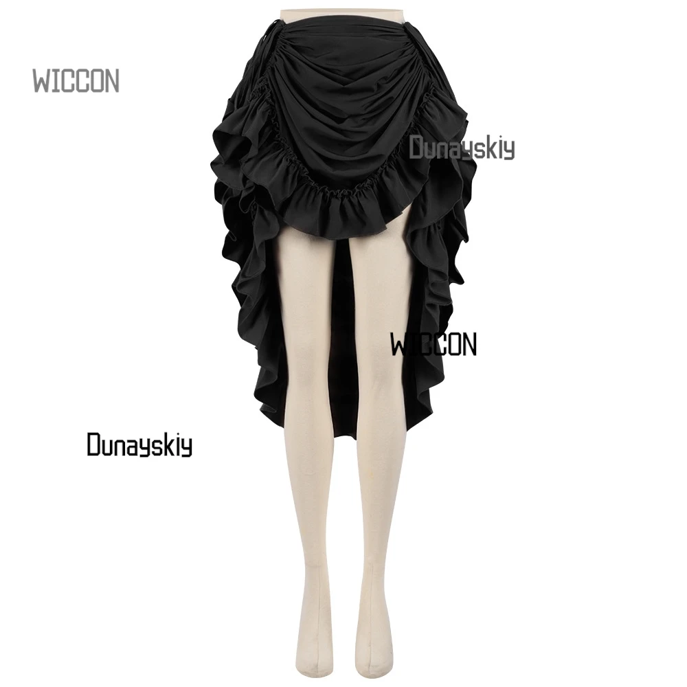 2025 코르셋 해적 스커트 - 할로윈 및 크리스마스를위한 분리형 검 벨트 잭 스패로우 코스프레가있는 바로크 레이스 업 미니 스커트