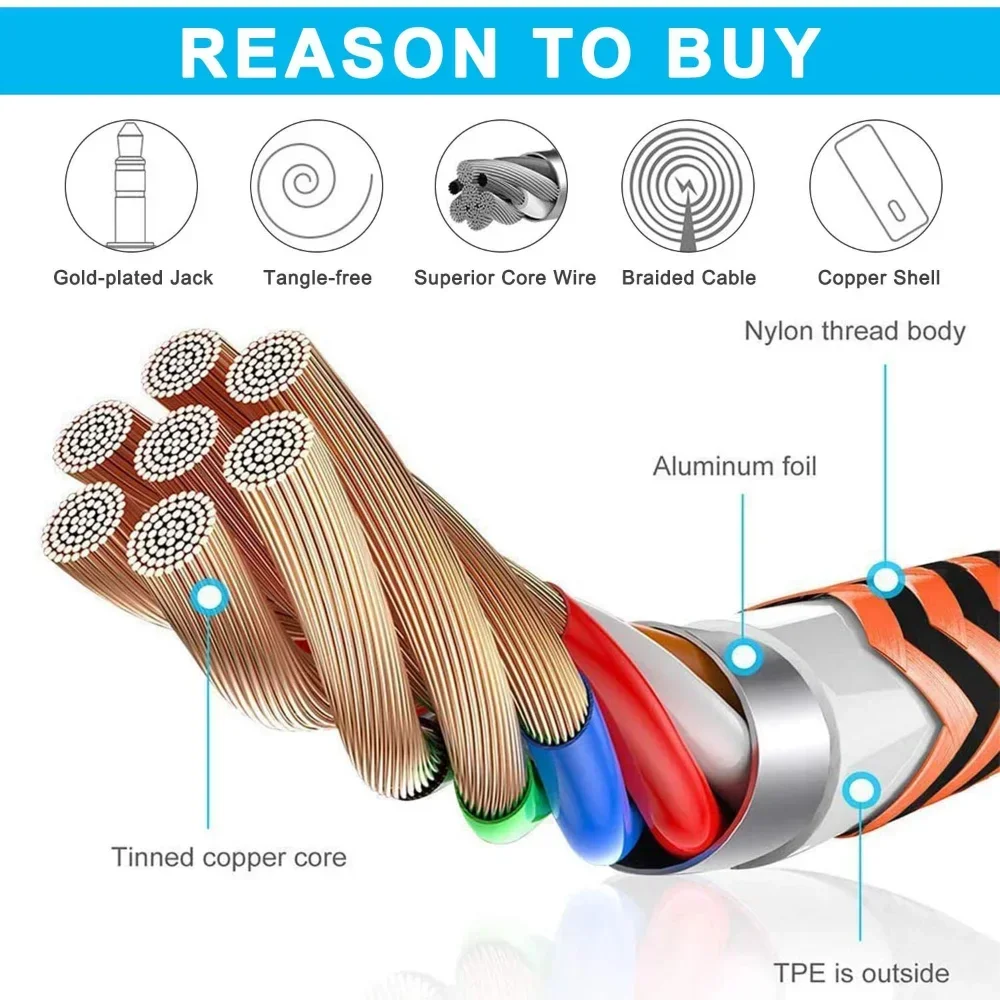 OFC استبدال النايلون مضفر كابل تمديد الحبل مع التحكم في مستوى الصوت مضمنة كتم كليب ل لوجيتك أسترو A10 A40 TR سماعات