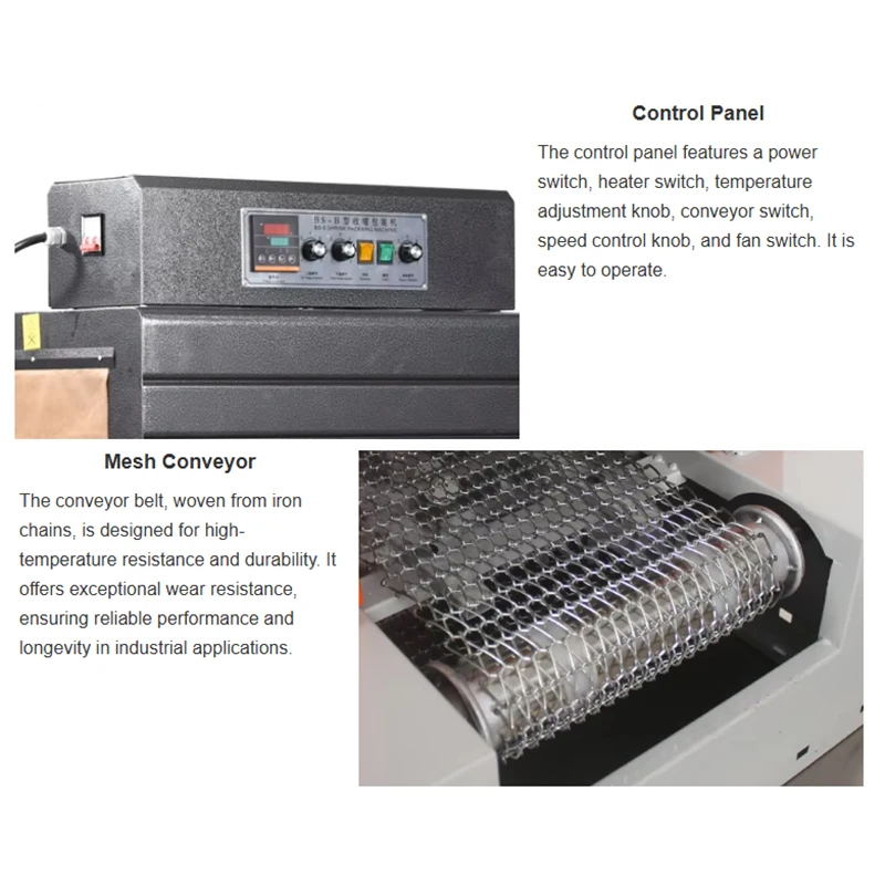 Small Heat Tunnel Oven Shrink Film Wrapping Machine For Box Books Toys POF PVC Film