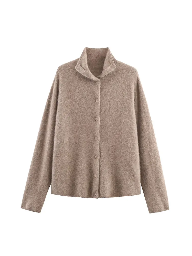 

NLZGMSJ Casual Chic Women Cardigans Solid Single Breasted Long Sleeve Knitted Fashion 2025 Autumn Winter Sweaters