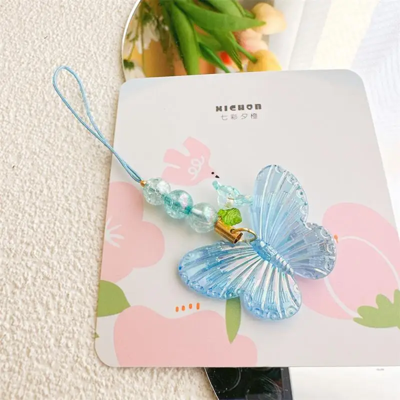 1/2PCS Lily Of The Valley Colorful Butterfly Mobile Phone Chain Fashionable Handmade Suitable For All Occasions Hands-free Trend