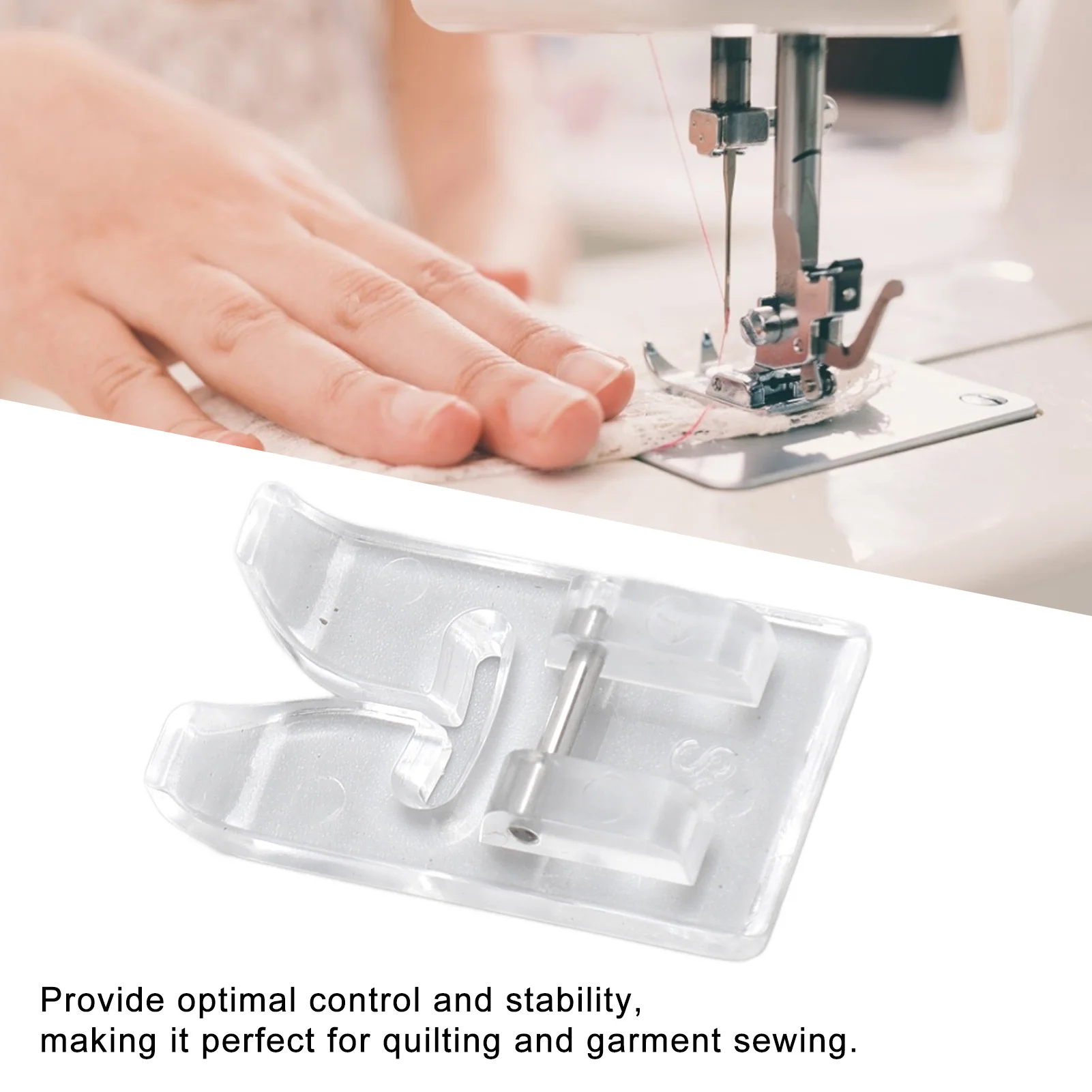 7mm Sewing Machine Presser Foot Clear Prevent Skipped Stitches Sewing Machine Presser Foot for Curved Stitches Sewing Machines