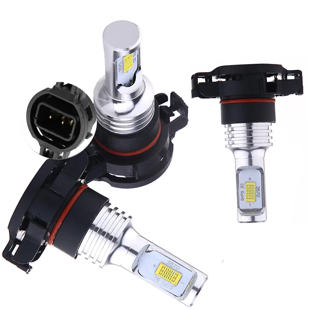 2Pcs H16JP H16(EU) PSX24W Car LED Fog Lamps 20000LM Super Bright Fog Lights 80W Fog Lamps 6000K White Yellow 12V Auto Lamp Bulbs