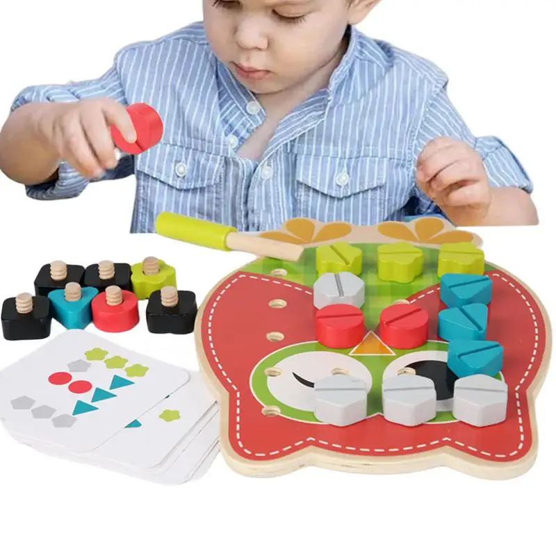 Montessori Speelgoed Houten Schroef Onderwijs Leren Schroef Speelgoed Voor Leuke Motor Ontwikkeling Montessori Schroevendraaier Board Set