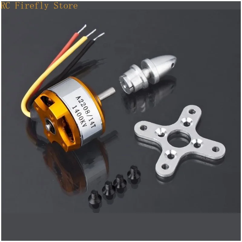 A2208 KV1100 1400KV 2600KV Brushless DC Electric Motor for RC Airplanes Boat Vehicle Model Glider Plane