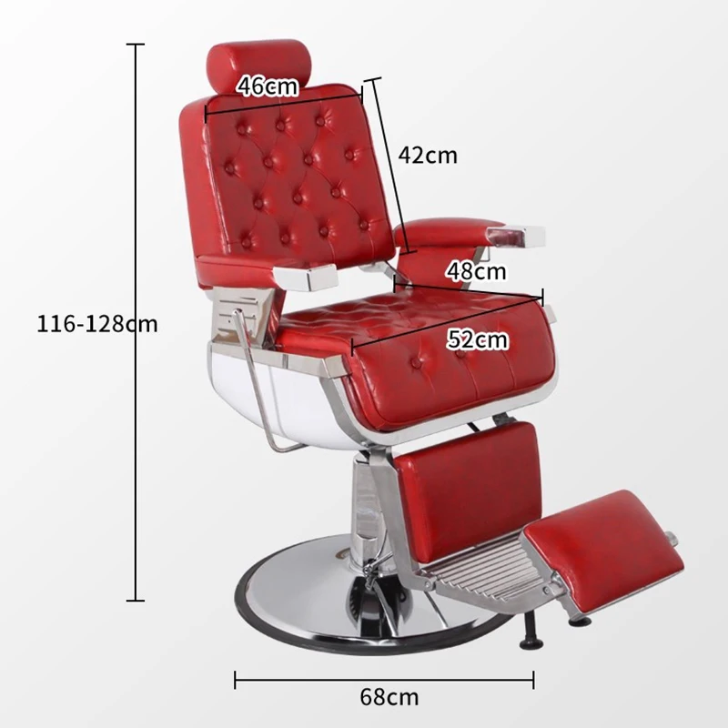 كرسي حلاق فاخر حديث ريترو قابل للطي كرسي صالون حلاقة مسند للقدمين صالون تجميل حصري أثاث صالون دي كوافير
