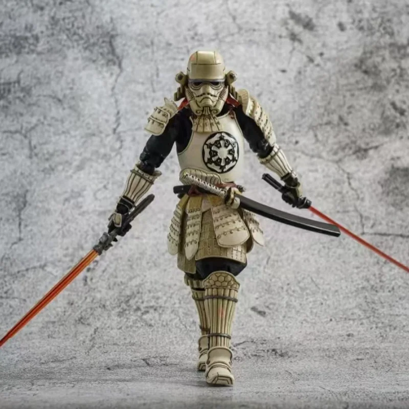 15cm Star Wars Action Figure White Soldier Black Soldier Handmade Samurai Model Box Set Action Doll Ornament Toy Collection Gift