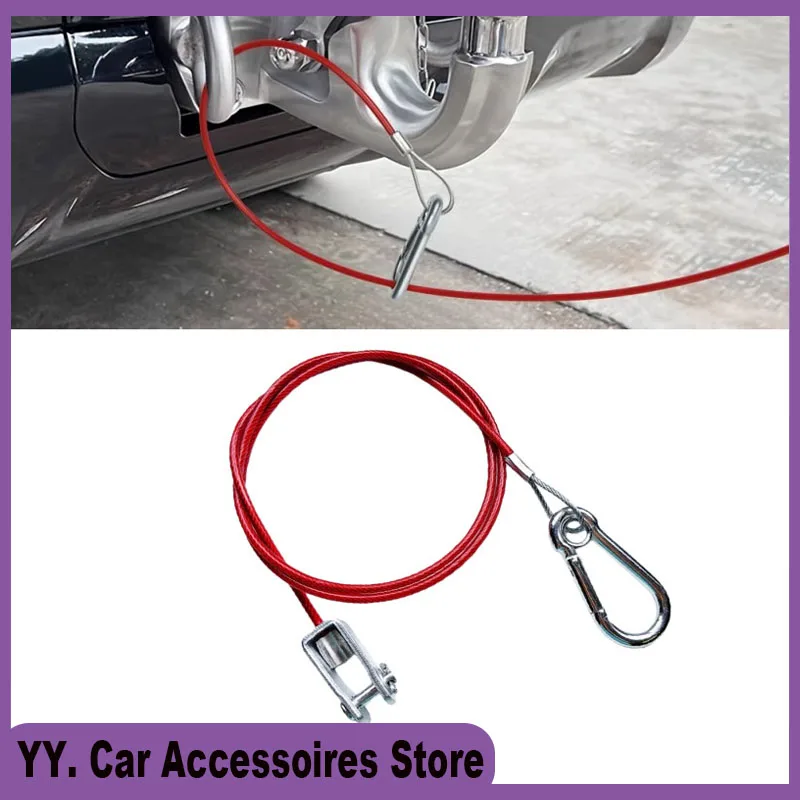 

Car Trailer Safety Rope With U Shaped Clip Carabiner Ensure Safe Towing Journey Stainless Steel High Quality Trailer Accessories