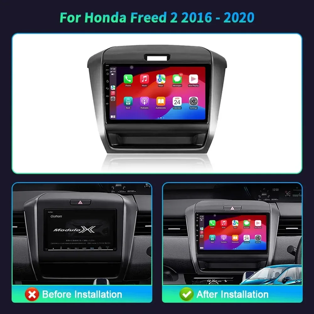 Android 14 For Honda Freed 2 2016-2020 Car Radio Multimedia Video Player Navigation 4G GPS Wireless BT Carplay Mltimedia Screen