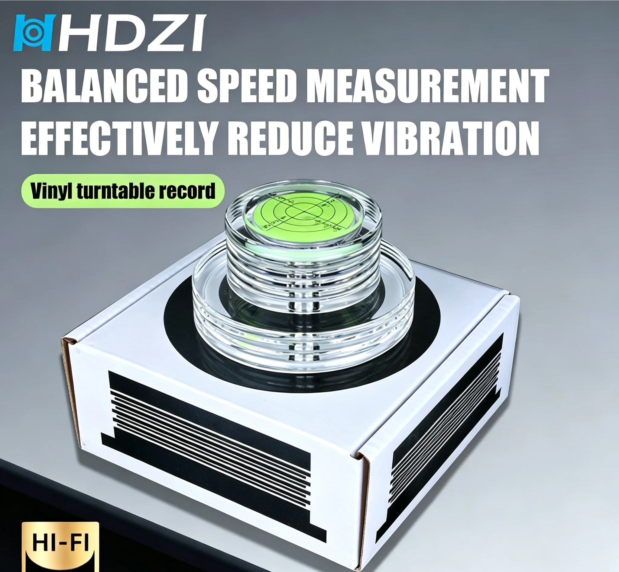 HHDZI Acrylic Vinyl Record Weight Stabilizer With Spirit Level Anti‑Vibration LP Turntable Record Clamp