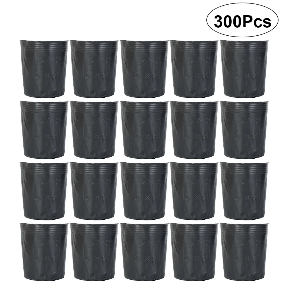 

300Pcs Nutrition Bowl 15x15cm Plastic Seedling Pots Reusable Garden Plant Starter Containers with Drainage Holes for Vegetables