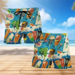 Cartoon 3d Print Ice Cream Beach Shorts Men Kids Summer Quick Dry Funny Short Pants Sports Street Trunks Cool Surf Board Shorts