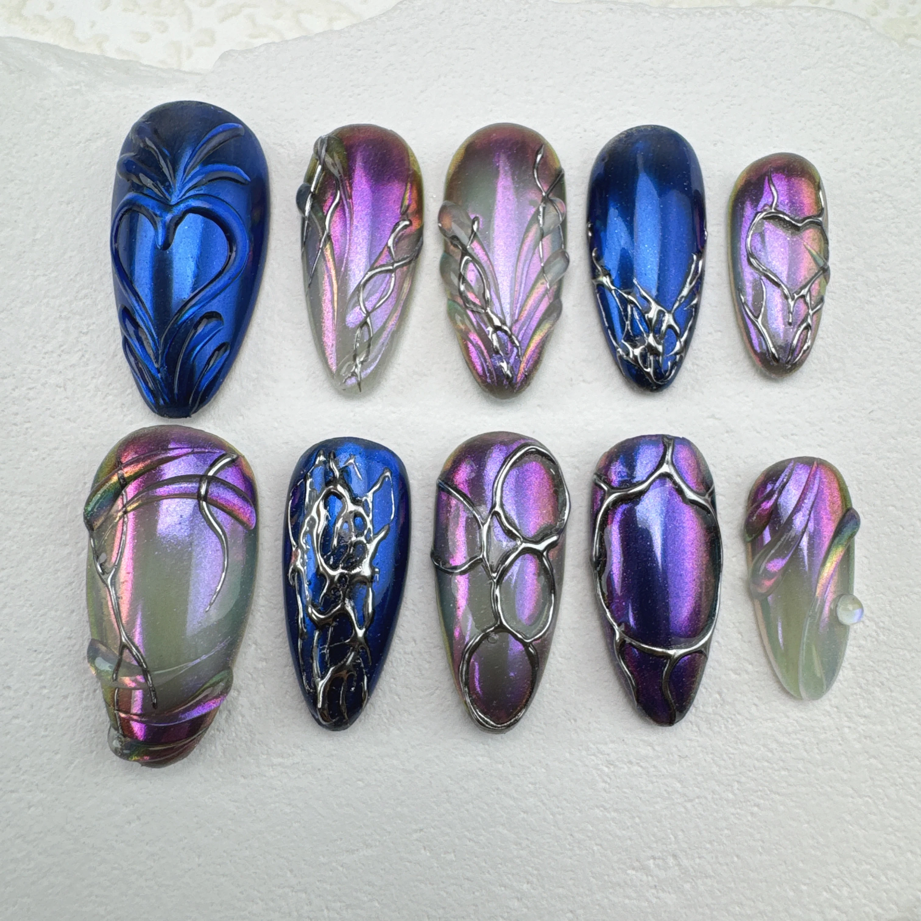 

handmade nail art/custom press on nails/party press on nails/Flakes for nails/wedding nails gift/Japanese nails/Long nails