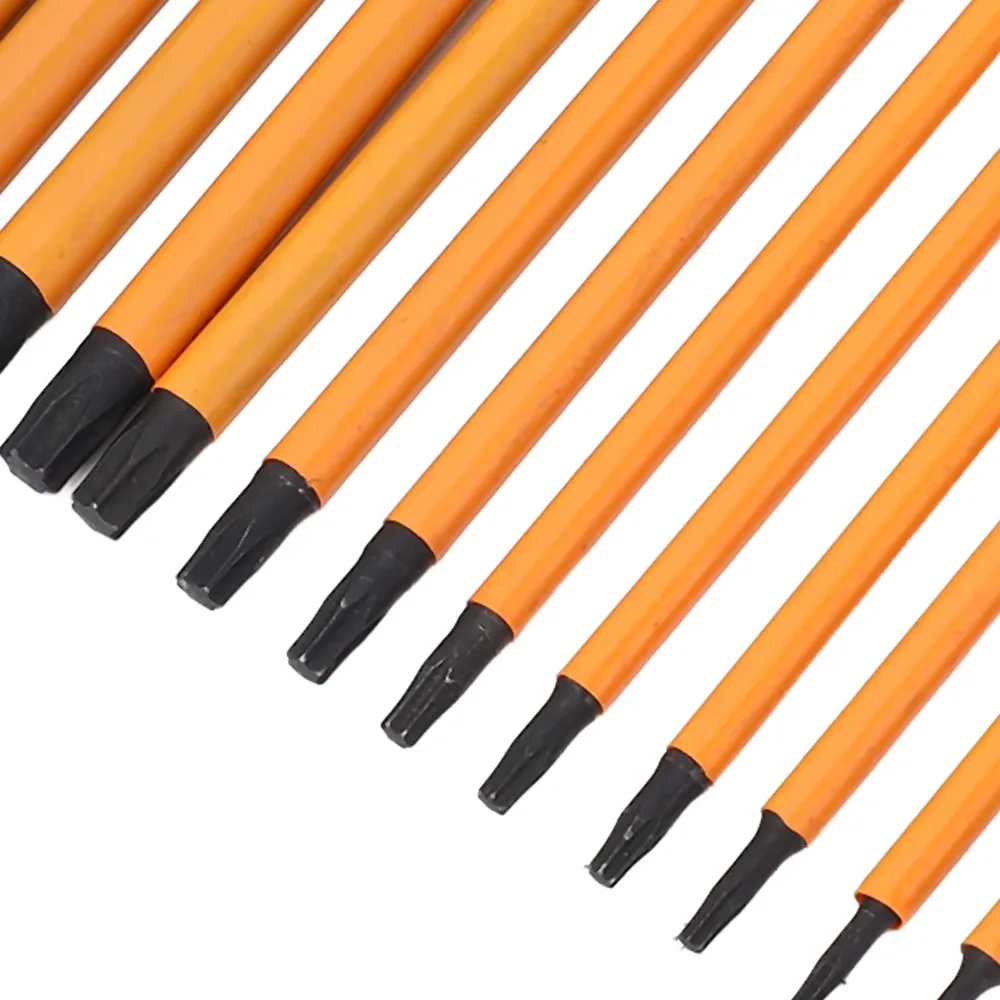 13pcs T5-T40 Star Screwdriver Bit Set 100mm Length 1/4 Inch Hex Shank Star Bit Set Magnetic CNC Machined Screwdriver Bit Set