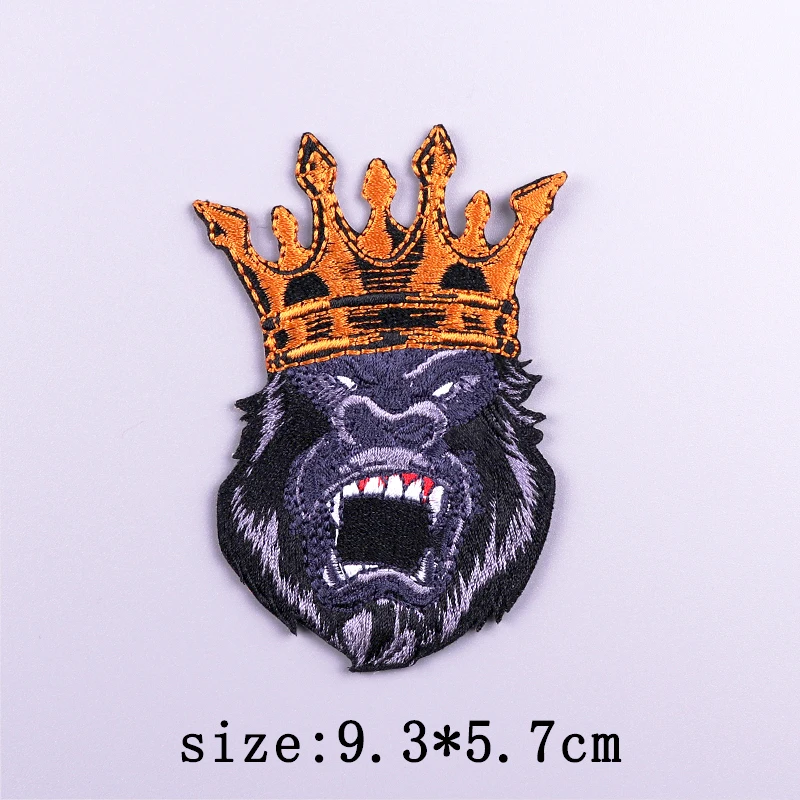 Punk Animal Embroidery Patch Iron On Patches For Clothing Thermoadhesive Patches On Clothes Locomotive Patch Hook Loop Stickers