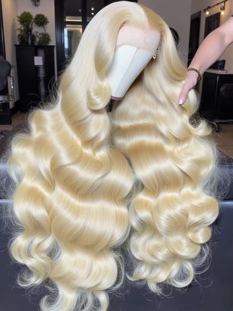 

613 Honey Blonde Body Wave Transparent 13x6 HD Lace Frontal Human Hair Wigs Brazilian 40 Inches Colored Lace Front Wig For Women
