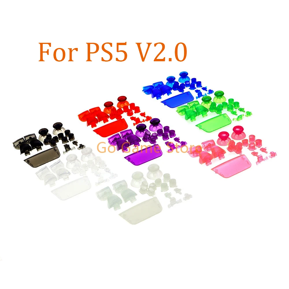 

30sets Clear Transparent Full Set Buttons L1 R1 L2 R2 ABXY D-pad Direction Key for PlayStation5 PS5 V2.0 BDM-020 Controller