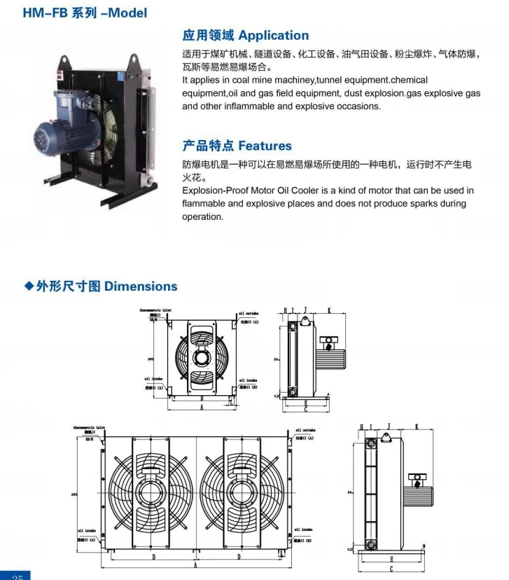 Factory Industrial Radiator Used in Petrochemical Industry Oil Coolers with Explosion Proof Motor