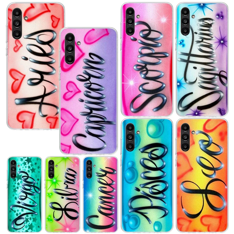 Aries Leo Libra Pisces Virgo Capricorn Phone Case For Samsung Galaxy A15 A25 A35 A55 A14 A24 A34 A54 A13 A23 A33 A53 A12 A22 A32