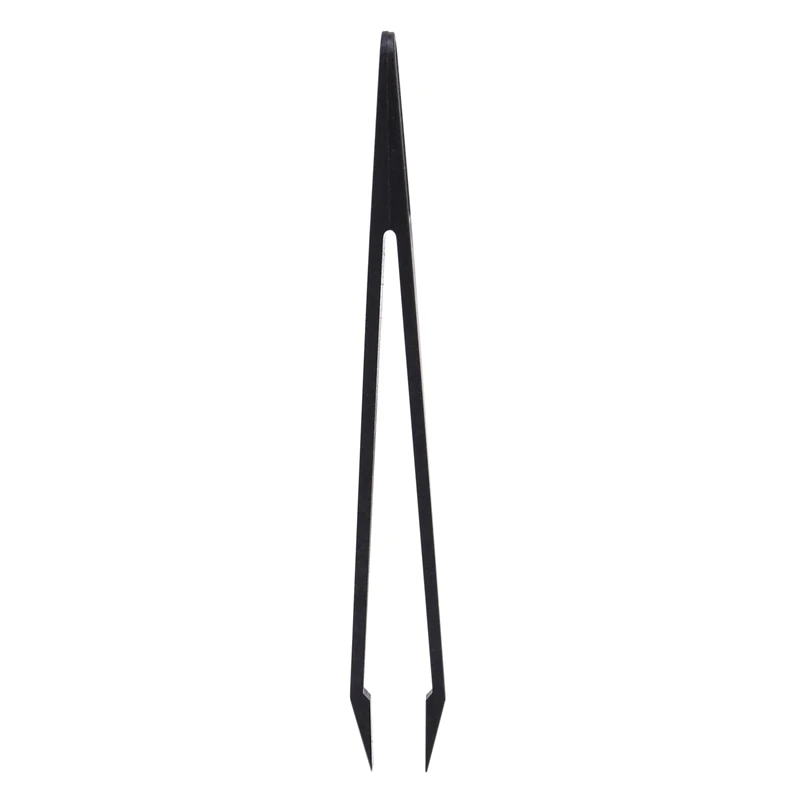 5 Pcs Manual Tool Black Plastic Flat Tip Anti-static Tweezer 12cm Long