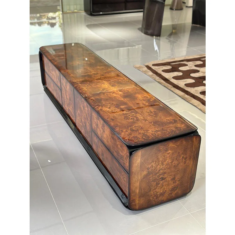 Italian light luxury model room solid wood TV cabinet bedside table dining side cabinet high-end