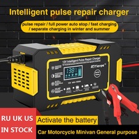 6A 12V Digital Car Battery Charger Fully Automatic Intelligent Pulse Repair Charges For Motorcycle SUV Wet Dry Lead Acid Battery