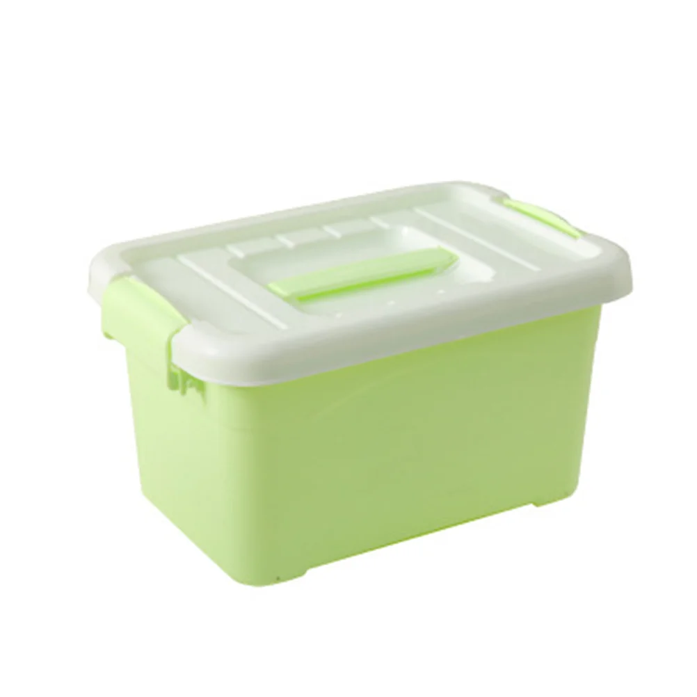 

Portable Storage Box Plastic Cosmetics Container Candy Color Small Size Household Bins Sturdy Buckles Design for Multiple Uses
